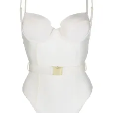 Купальник с вырезом в форме сердца и поясом