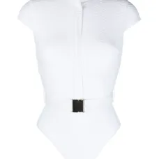 Купальник с рукавами кап и поясом