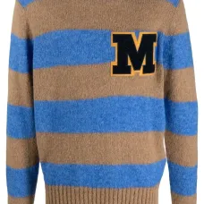 Полосатый джемпер с круглым вырезом