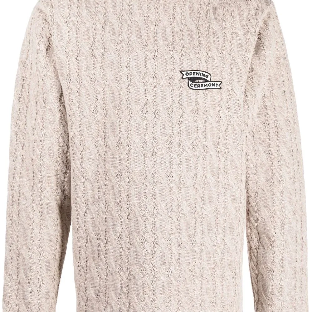 Джемпер фактурной вязки с вышитым логотипом