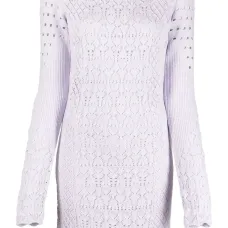 Платье рыхлой вязки с длинными рукавами