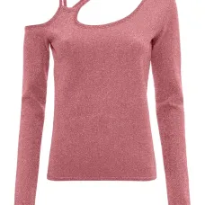 Топ асимметричного кроя с эффектом металлик