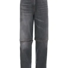 Прямые джинсы с вырезами