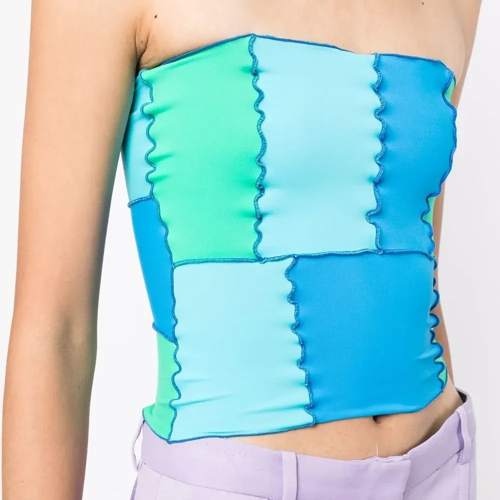 Топ-бандо в стиле колор-блок