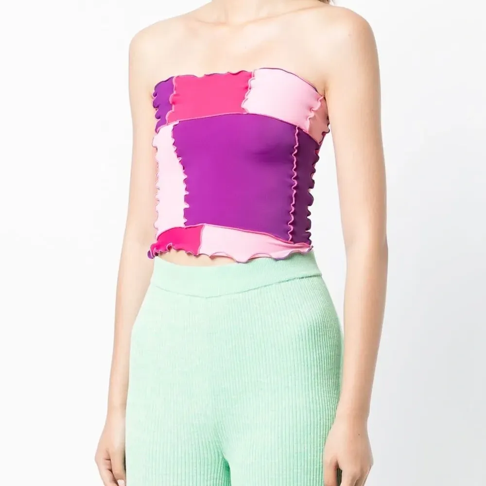 Топ-бандо в стиле колор-блок