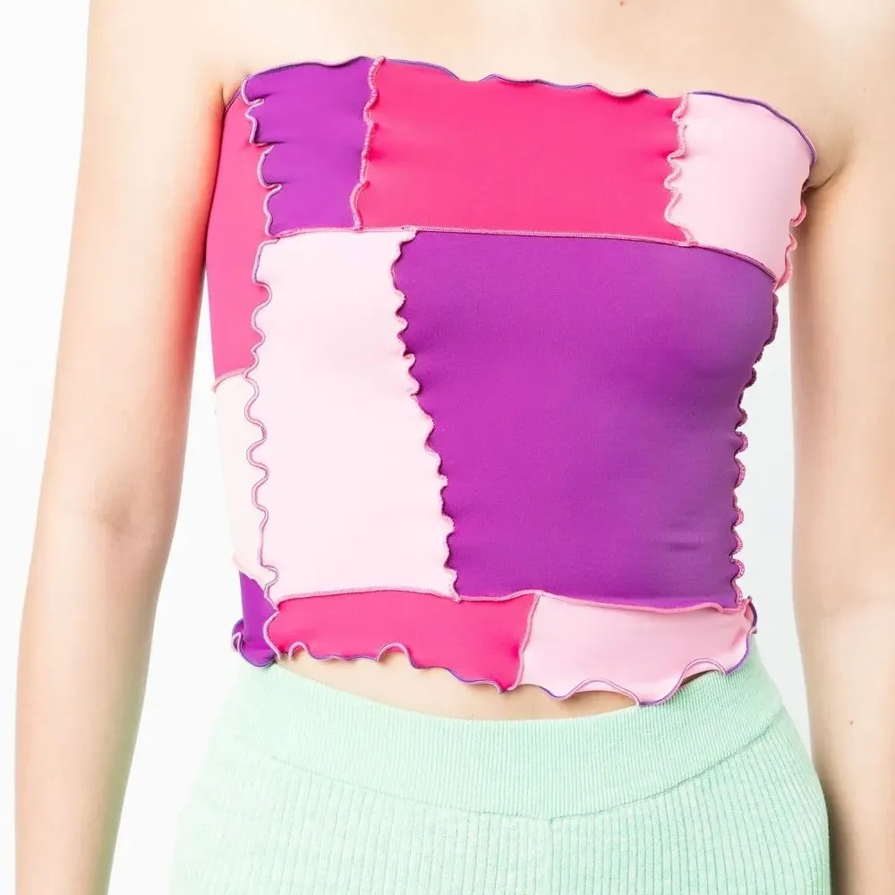 Топ-бандо в стиле колор-блок