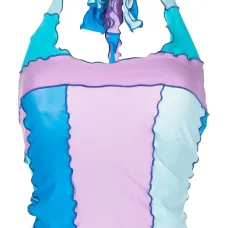 Топ в стиле колор-блок с вырезом халтер