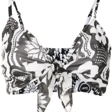 Укороченный топ с цветочным принтом