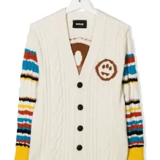 Полосатый кардиган фактурной вязки Полосатый кардиган фактурной вязки