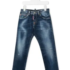 Узкие джинсы из вареного денима Узкие джинсы из вареного денима