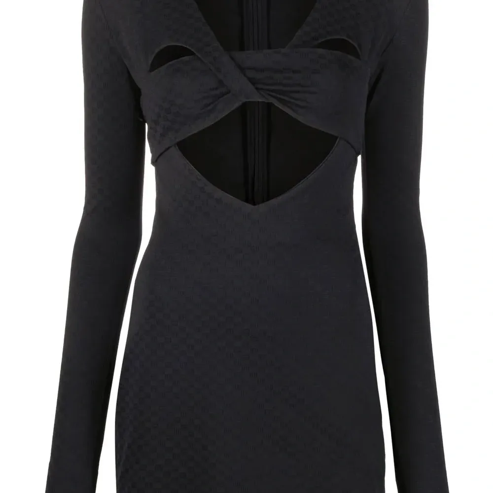 Жаккардовое платье мини с монограммой