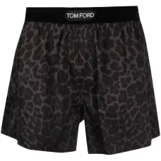 шелковые боксеры с леопардовым принтом