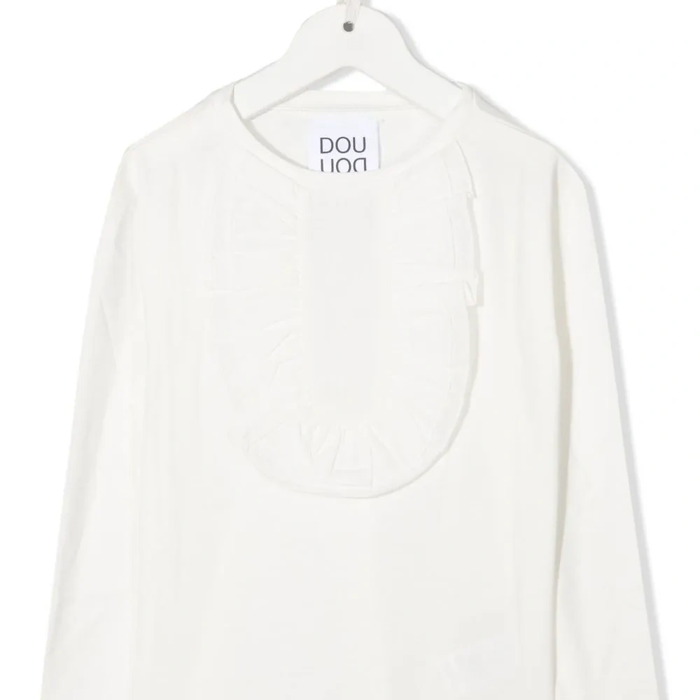 Футболка с длинными рукавами и оборками