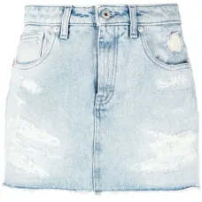 Джинсовая юбка с эффектом потертости Джинсовая юбка с эффектом потертости