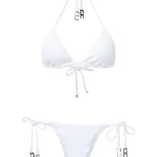 Бикини в рубчик с треугольными чашками