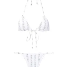 Бикини в полоску с треугольными чашками