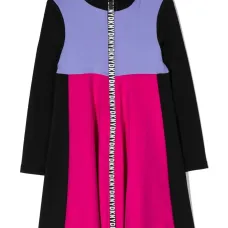 Платье в стиле колор-блок с логотипом