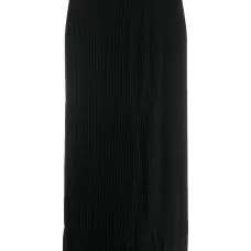 Плиссированная юбка миди с завышенной талией