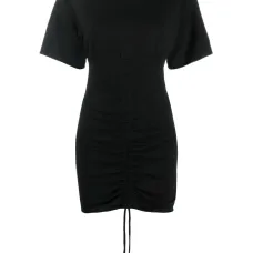 Платье-футболка со сборками и вырезом