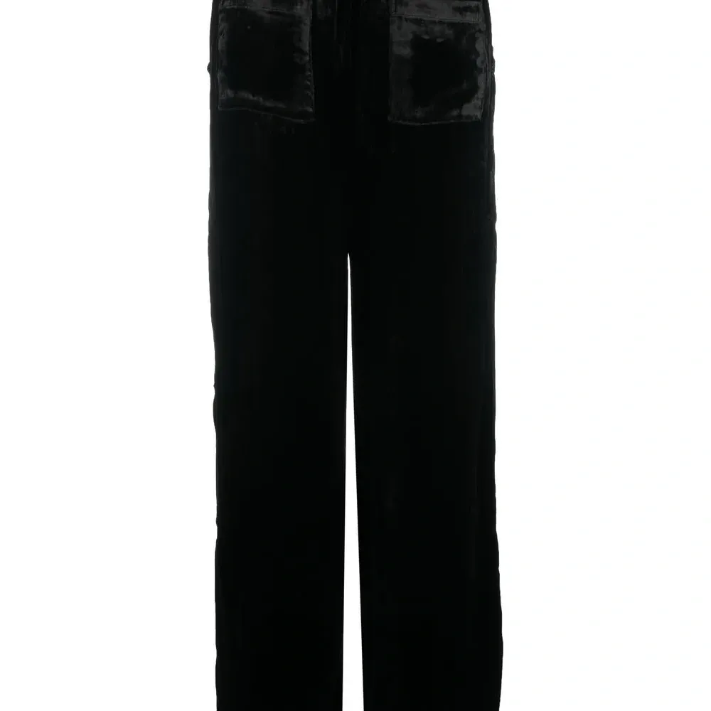 Бархатные брюки прямого кроя