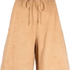 Шорты-бермуды с искусственным мехом и кулиской