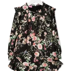 Платье с оборками и цветочным принтом