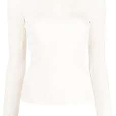 Топ с U-образным вырезом и длинными рукавами