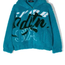 Куртка на молнии с капюшоном и логотипом