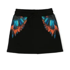 Travel Wings-print drawstring miniskirt