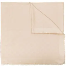 Шарф с бахромой и монограммой