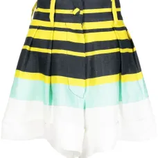 Полосатые шорты с завышенной талией