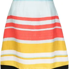 Льняная мини-юбка в полоску