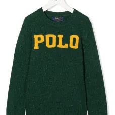 Джемпер вязки интарсия с логотипом Джемпер вязки интарсия с логотипом