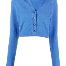 Укороченный кардиган с косым воротником