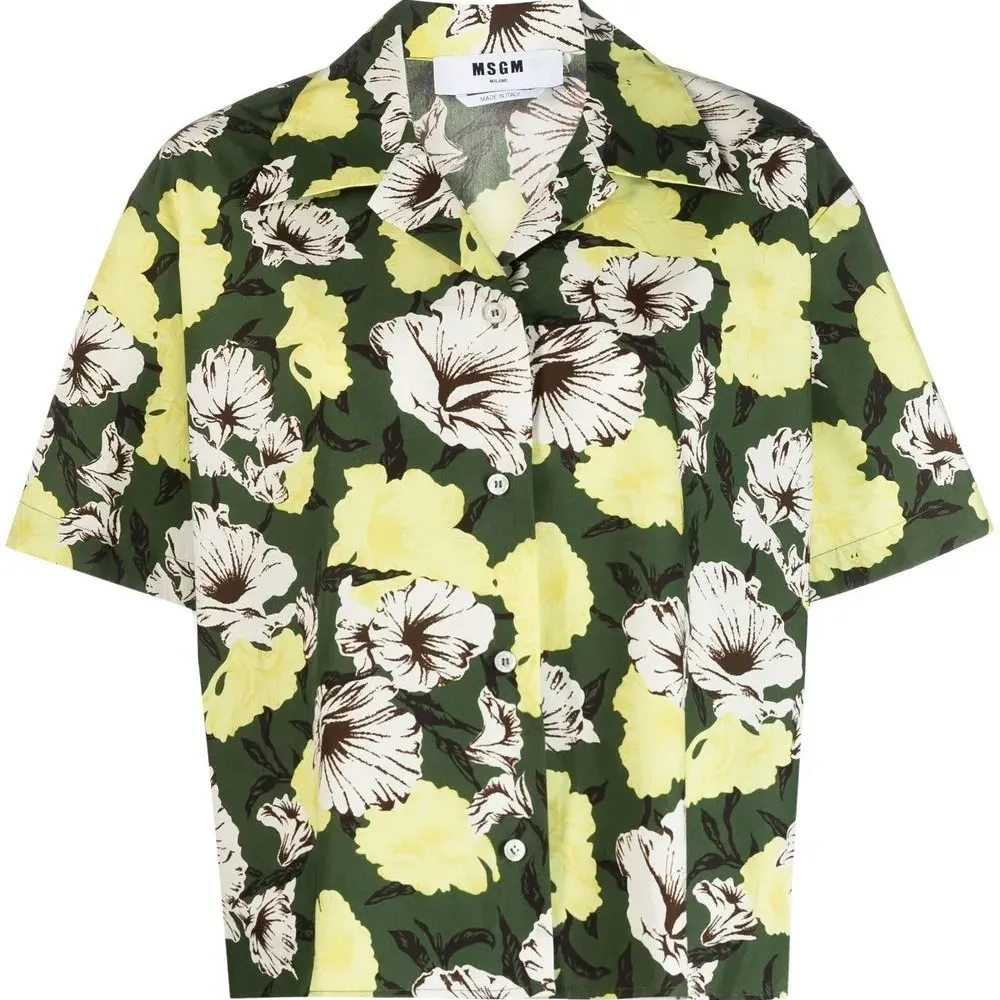 Рубашка с короткими рукавами и цветочным принтом