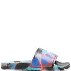 шлепанцы с принтом тай-дай и логотипом