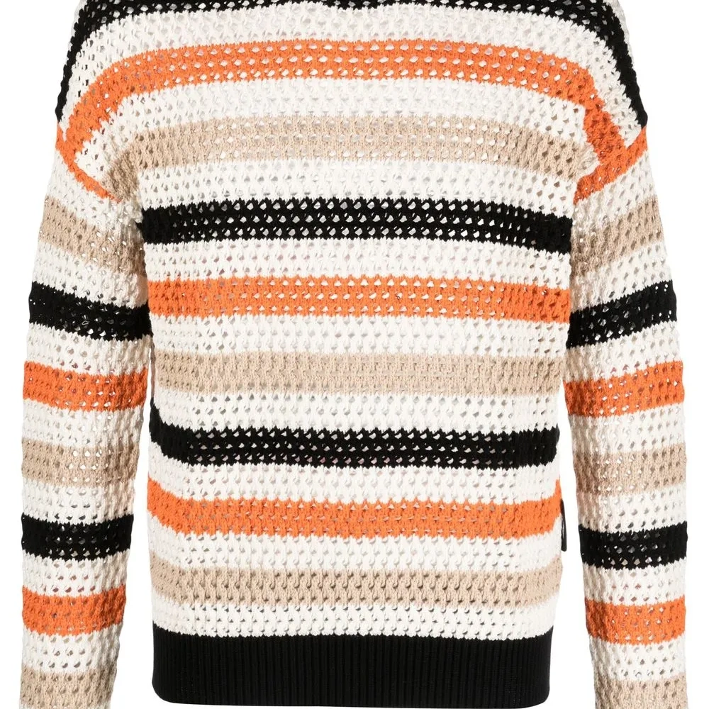 Полосатый свитер с круглым вырезом