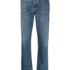 Прямые джинсы с завышенной талией