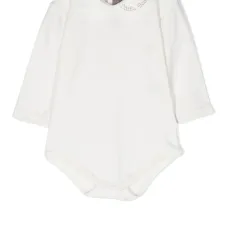 Боди с длинными рукавами и вышитым логотипом