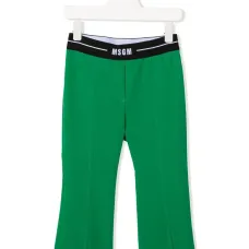 Расклешенные брюки с логотипом на поясе