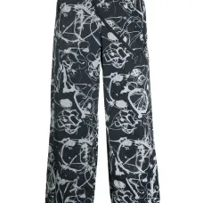 Прямые брюки с абстрактным принтом