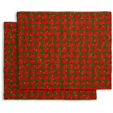 Набор из двух сервировочных салфеток с принтом Cherries Verde Набор из двух сервировочных салфеток с принтом Cherries Verde