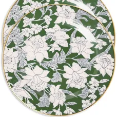 Набор из двух десертных тарелок с принтом Lilium Avorio Набор из двух десертных тарелок с принтом Lilium Avorio