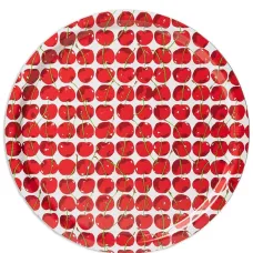 Круглый поднос с принтом Cherries Avorio