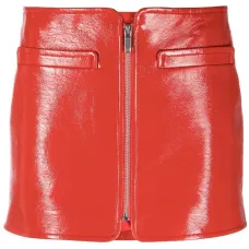 Лакированная мини-юбка