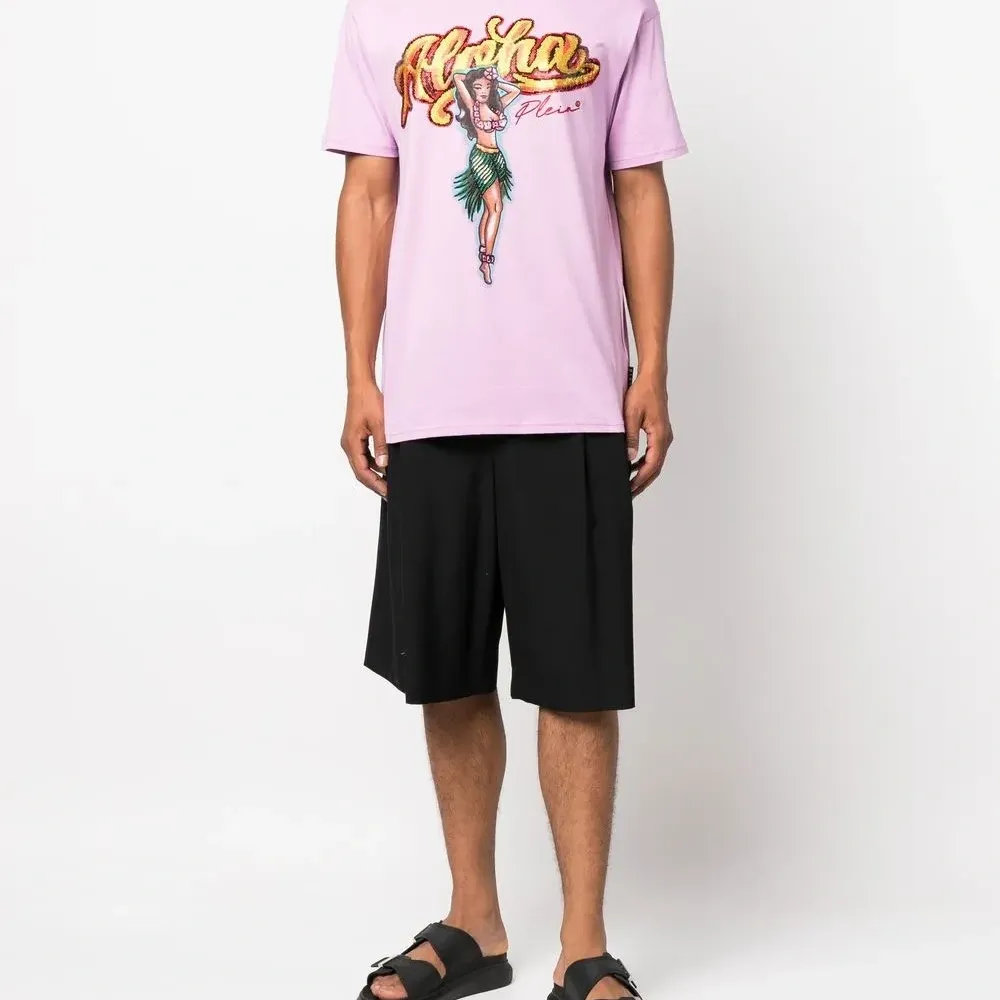 Толстовка с кристаллами и графичным принтом