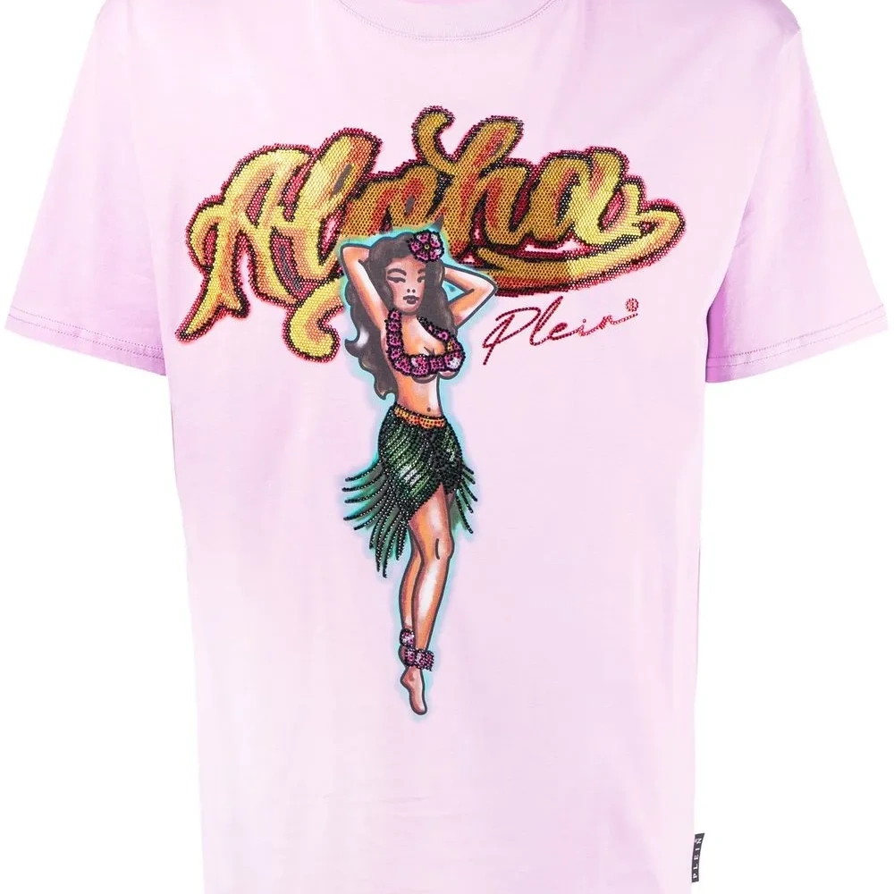 Толстовка с кристаллами и графичным принтом