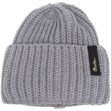 Шапка бини в рубчик с нашивкой-логотипом