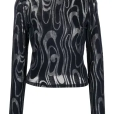 Топ Shrunk с высоким воротником и длинными рукавами