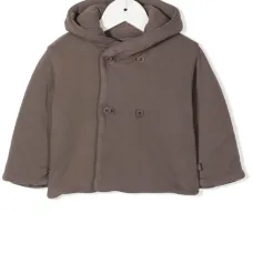 Двубортная куртка с капюшоном